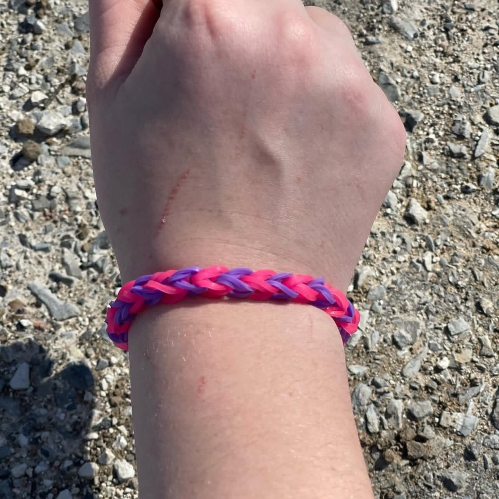 Pink and Purple Braided Bracelet